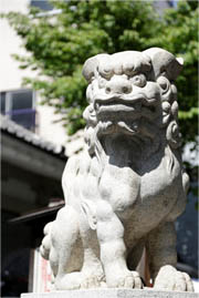 写真: 浅草橋須賀神社の狛犬